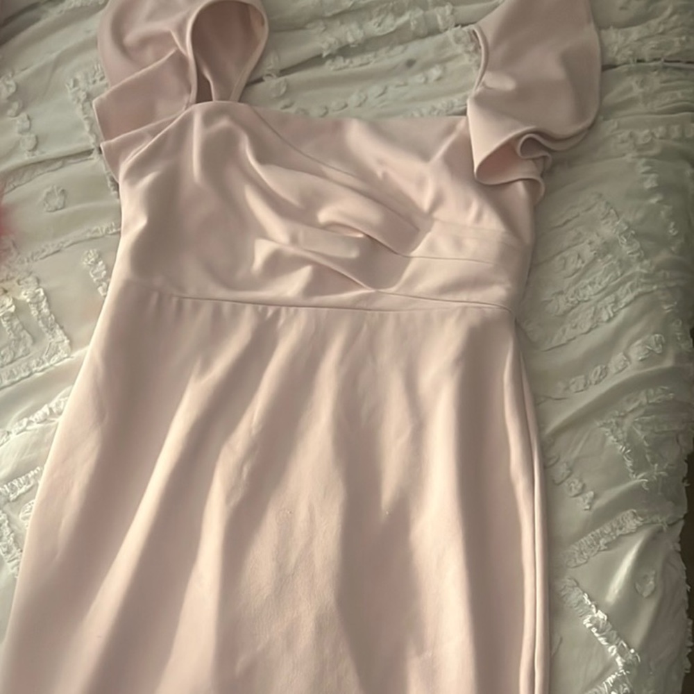 Calvin Klein Pink Ruffled Sheath Dress